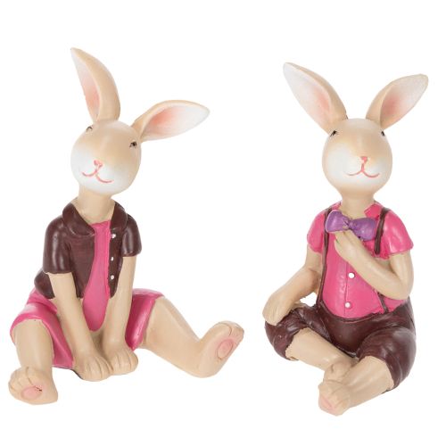 Artículo Juego de 4 figuras de conejo de Pascua, bonita decoración de mesa para Pascua y primavera, 9 cm