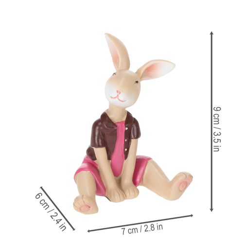 Artículo Juego de 4 figuras de conejo de Pascua, bonita decoración de mesa para Pascua y primavera, 9 cm