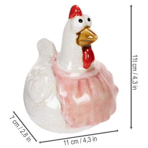 Artículo Figuritas de pollo de cerámica para la sala de estar, linda decoración de mesa de Pascua para el hogar, 11 cm, 2 piezas