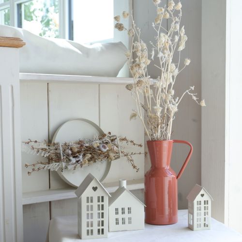 Artículo Elegantes casitas para velas de té sobre bandeja Mini faroles para decorar la mesa, 15 cm