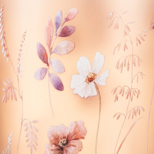 Artículo Portavelas de cristal con motivo floral para momentos acogedores en el hogar, 18 cm