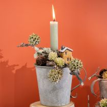 Artículo Encantadora decoración de cerámica para la casa en palos - Varios tonos de marrón, 6 cm - Estacas de jardín idílico - 6 piezas