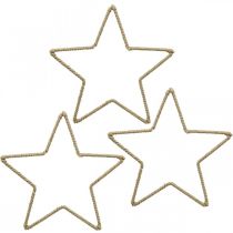 Artículo Adorno de adviento, Adorno navideño estrella, Adorno estrella yute L15,5cm 8 piezas