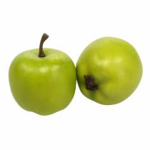 Mini manzanas decorativas verde amarillo artificial H4,3cm Ø3,6cm 24ud