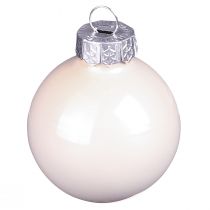 Artículo Bolas para árboles de Navidad bolas de cristal para árboles Berry Mix Ø5cm 24 piezas Berry rosa beige crema brillante