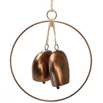 Artículo Campanas decorativas en anillo decoración colgante Navidad bronce Ø29cm
