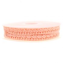 Artículo Cinta de regalo para la decoración crochet lace salmon 12mm 20m