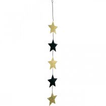 Artículo Adorno navideño estrella colgante oro negro 5 estrellas 78cm