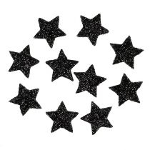 Artículo Mini estrella brillante negra 2,5 cm 96 piezas