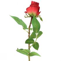 Artículo Rama de rosa flor de seda rosa artificial roja 72 cm