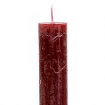 Artículo Velas cónicas unicolor rojo oscuro 34mm x 240mm 4ud