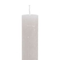 Artículo Velas cónicas unicolor gris 34mm x 240mm 4ud