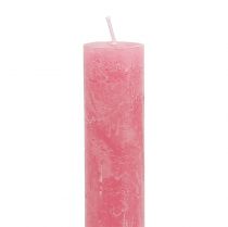 Artículo Velas cónicas teñidas de rosa 34mm x 240mm 4ud