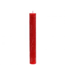 Artículo Velas cónicas teñidas de rojo 34mm x 240mm 4ud