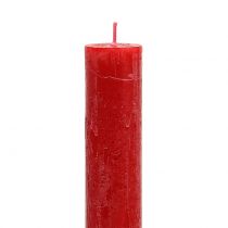 Artículo Velas cónicas teñidas de rojo 34mm x 240mm 4ud