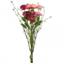 Artículo Rhodanthe rosa-rosa, flores de seda, planta artificial, ramo de flores de paja L46cm