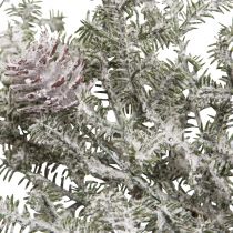 Artículo Guirnalda de abeto con piñas decoración invernal blanco escarcha L145cm