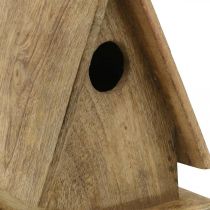 Artículo Casita decorativa para pájaros, caja nido de madera natural de pie Al. 21 cm