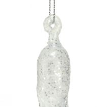 Artículo Carámbanos de decoración invernal para colgar plata transparente 28cm 3ud