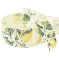 Artículo Cinta limones y hojas cinta decorativa algodon 40mm 10m