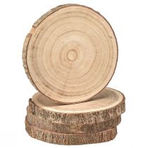 Artículo Disco de árbol decoración de madera de Paulownia natural Ø17-21cm 4ud