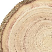 Artículo Disco de árbol decoración de madera de Paulownia natural Ø17-21cm 4ud