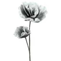 Artículo Flores de espuma grandes artificiales de espuma gris 85 cm 2 piezas