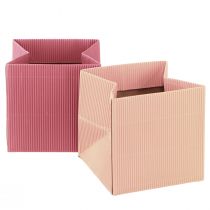 Artículo Bolsa de flores bolsa de papel con lámina rosa salmón 10,5cm 6uds