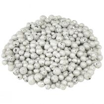 Artículo Cuentas decorativas brillantes 4mm - 8mm blanco 1l