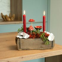 Artículo Encantadoras decoraciones de taburetes de cerámica - Rojo con puntos blancos, 8,6 cm - Decoración ideal para el jardín - Paquete de 3