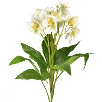 Rosas navideñas flores artificiales blancas en forma de ramo de 18 flores 60cm