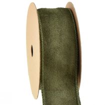 Artículo Cinta de tela cinta decorativa de terciopelo cinta de joyería verde An. 50 mm L. 8 m