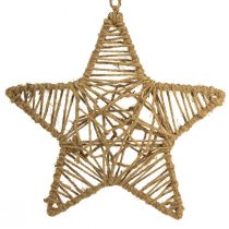 Estrella decorativa para colgar estrella de yute natural 28cm 4uds
