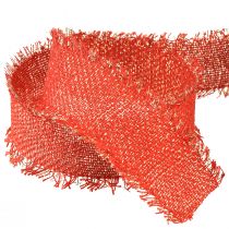Artículo Cinta decorativa cinta para joyería con flecos de oro rojo An. 40 mm L. 15 m