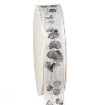 Cinta decorativa cinta para joyería eucalipto blanco gris A25mm L20m
