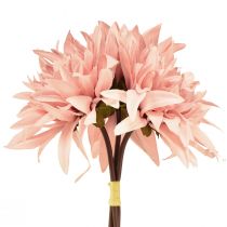 Artículo Flores decorativas dalia flor rosa artificial Ø15cm L28cm 3 piezas