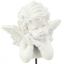 Artículo Tapón decorativo figuras de ángeles decoración de tumba blanco H5cm 6 piezas