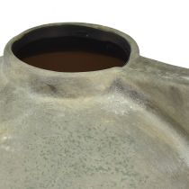 Artículo Jarrón decorativo de cerámica aspecto antiguo gris bronce 30×20×24cm