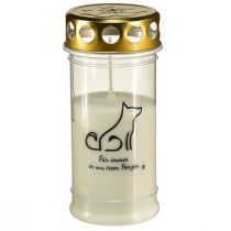 Vela para tumba de perro con luz para animales blanca Ø7cm H16,5cm