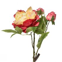 Artículo Peonías Flores De Seda Flores Artificiales Rosa Amarillo 68cm