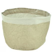 Artículo Macetero Yute Tela Cesta Natural Utensilo Ø26cm H21cm 3ud