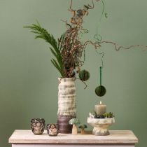 Artículo Jarrón decorativo de cerámica para floristería seca crema gris verde Al. 34 cm
