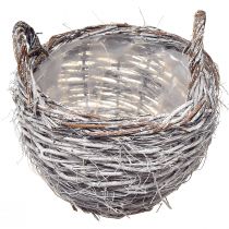 Artículo Juego de cestas de mimbre en blanco lavado - 3 tamaños (42 cm, 36 cm, 26 cm) - Versátil para decoración y almacenamiento - Juego de 3 piezas