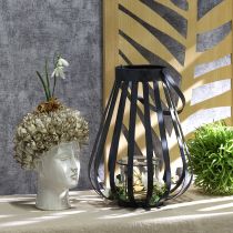 Artículo Farol farol de metal con cristal antracita Ø23cm H27cm