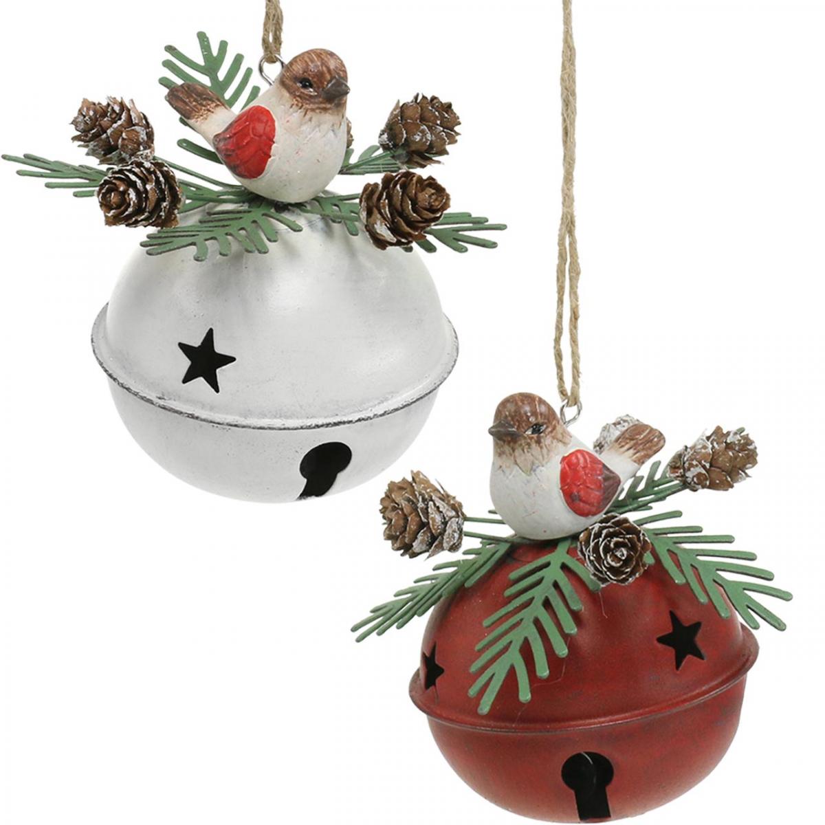 Contribuir Peligro desagüe Floristik24.es Campanas con petirrojos, adornos de pájaros, invierno,  campanas decorativas para Navidad blanco / rojo Ø9cm H10cm juego de 2 -  comprar barato en línea