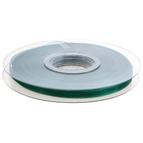 Artículo Cinta de organza cinta de regalo verde borde tejido abeto verde 6mm 50m