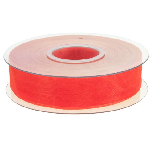 Artículo Cinta de organza cinta de regalo cinta naranja orillo 25mm 50m