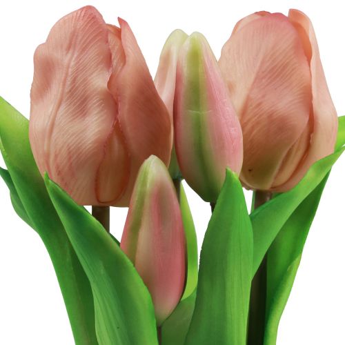 Tulipanes artificiales en maceta Tulipanes Flores  artificiales melocotón 22cm-14916