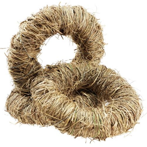 Floristik24 Corona decorativa corona de heno corona natural corona de verano Ø20cm 3 piezas