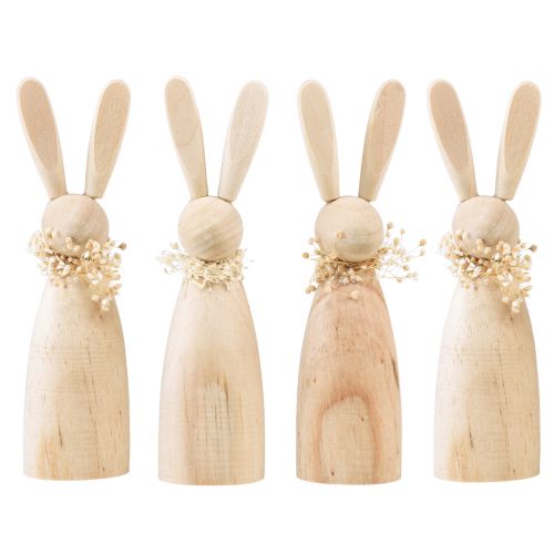 Floristik24 Conejitos de madera conejitos decorativos decoracion seca natural 18×4×5cm 4uds